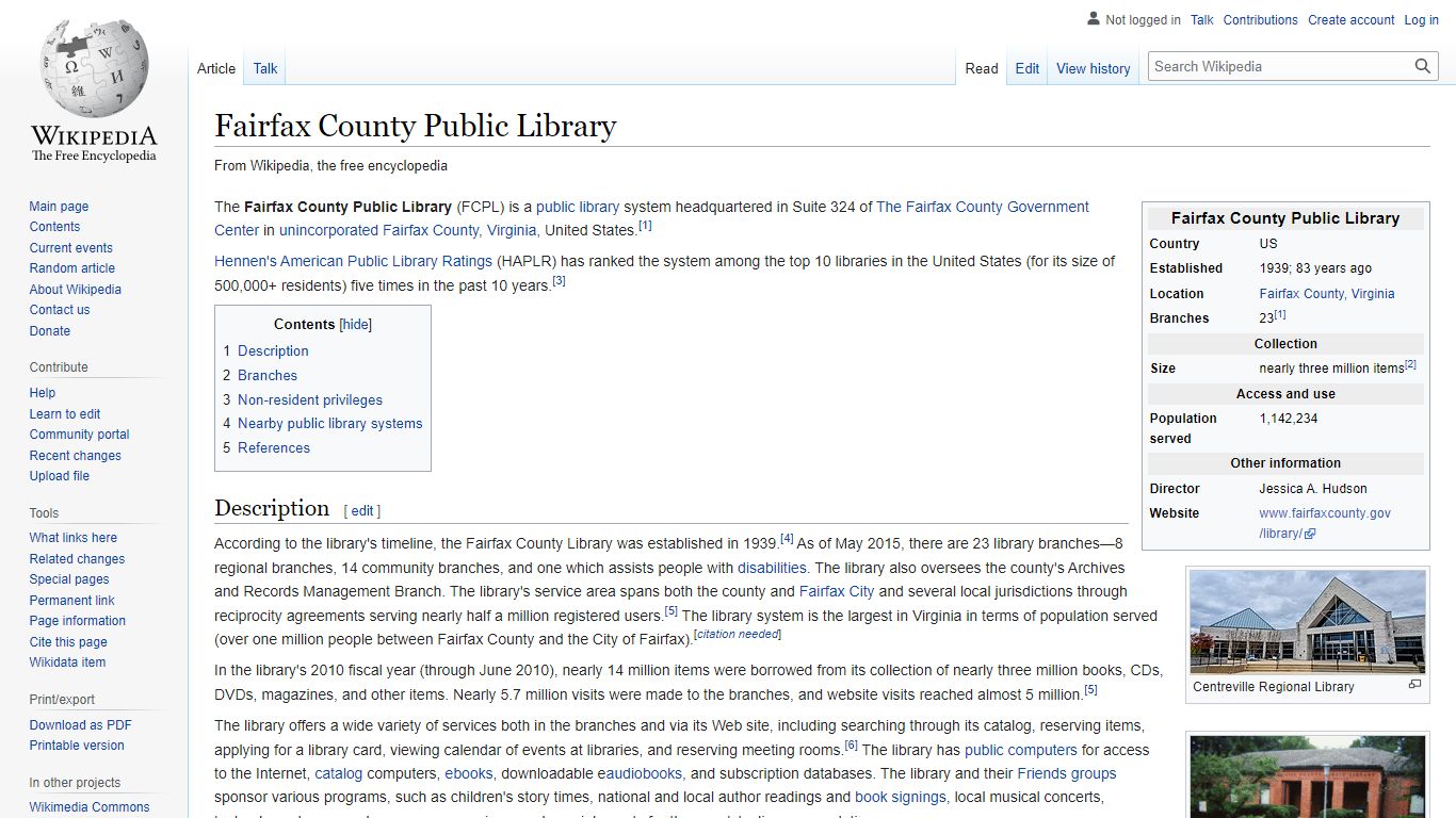 Fairfax County Public Library - Wikipedia
